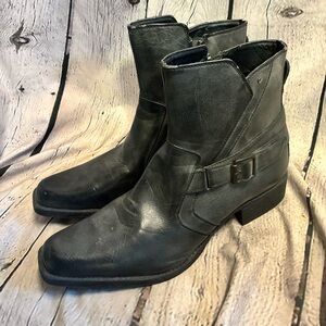 Rock Republic Moto Boots Mens Grey Harness Motorcyle Riding Boots Grey Sz 13 GUC